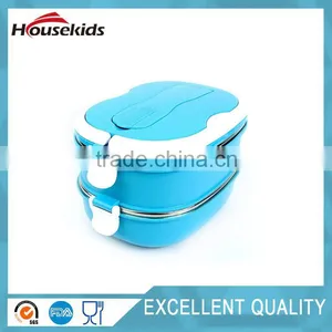 Stainless Steel Liner Double Bento Lunch Box Containers For Kids and Adults 1.8L Blue thumbnail-6