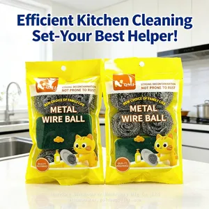 Supermarket Exclusive Kitchen Scourer Cleaning Ball Set Dish Wash Sponge Set thumbnail-3