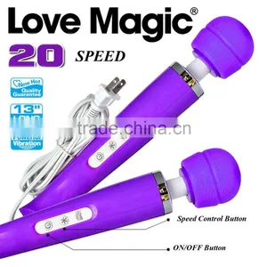 China Wholesale 20 Speed Waterproof Ladies Vibrating Wand Massager Sex Toy thumbnail-1