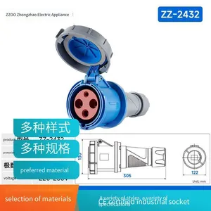 Industrial Sockets, Industrial Plugs, Outdoor, 125a High Current, 63a, ul Certified, ce Certified, Zhongzhao Electrical Appliances thumbnail-1