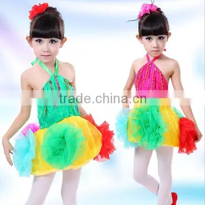 Hot New Beautiful Dance Dress Baby Girls Puffy Dresses Colorful Flower Girl Dresses thumbnail-2