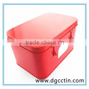 Big Metal Tin Box With Lock thumbnail-1