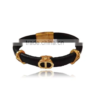 Magnetic Leather Handmade Bracelet Bangle Alpha Phi Alpha Divine Bracelets,APA Greek Customized Fraternity Sorority Jewelry thumbnail-2