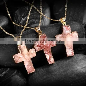 New Fashion Bead Cross Key Pendant Necklaces thumbnail-3
