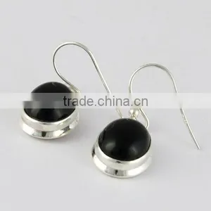 Stylish !! Black Onyx Silver Earring, Wholesale Silver Jewelry, Gemstone Silver Jewelry thumbnail-3