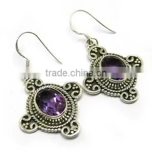 Violet Clouds Amethyst 925 Sterling Silver Earring thumbnail-1