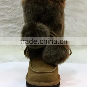 2016 HFUGG Latest Design Fashion Warm Fur Lined Suede Snow Boots thumbnail-3