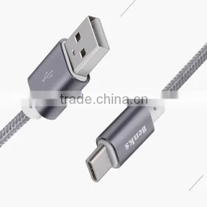 BENKS 2.1A Speed Tansfer Type-c Cable 1m Metal Nylon Weave Cable for Type-c Device thumbnail-1
