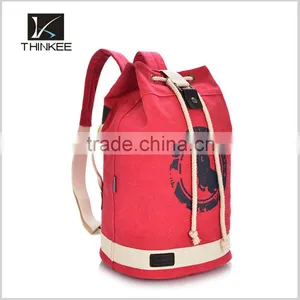 Wholesale Custom Your Logo Unisex Green Drawstring Canvas Backpack thumbnail-3
