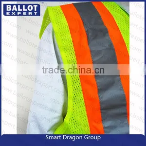 China Factory Wholesale Mesh Polyester Fluorescent Fabrics High Reflective Jacket thumbnail-2