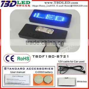 BLUE Mini Usb Rechargeable Name Card/Sales Promotion Led Name Badge/small Led Display thumbnail-1
