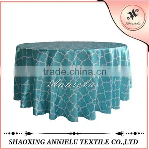 Fancy Satin Printed Table Linens Wedding Round thumbnail-1
