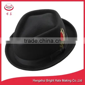 Classical Wool Felt Little Fedora Hat for Fall and Winter thumbnail-2