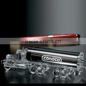 Bright Small Crystal Oil Tanker Model With Gift Box For Father's Day Souvenirs thumbnail-1