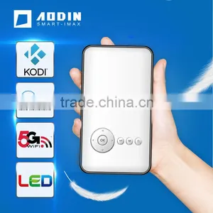 Small Mini Mobile Projector Pocket Portable Android RK3128 Quad Core 1080P HD Video LED DLP Smart Projector Aodin D02 M6 M8 Plus thumbnail-1