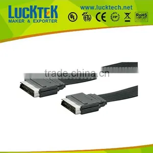 FLAT SCART TO SCART CABLE 21PIN TO 21PIN SCART CABLE thumbnail-1