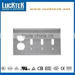 4 Gang- 1 Receptacle and 3 Toggle Combination Metal Wall Plates thumbnail-1