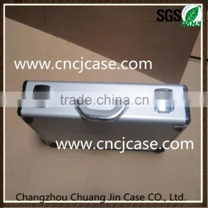 Silver Aluminum Computer With Foam Inserts Box Small Round Thin Aluminum Computer Case With Belt thumbnail-1