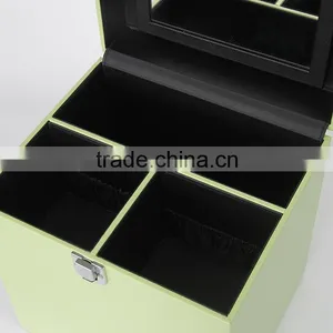 Small Mobile PVC Leather Cosmetic Box Makeup Beauty Case With Drawer Mirror thumbnail-6