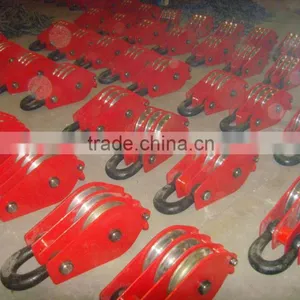Drop Forged Hardware Alloy Steel/carbon Steel Lifting Hoist Three Wheel Close Ring/hook/link Type Lifting Hoist Pulley Block thumbnail-3