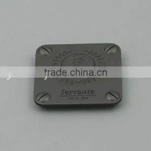 High Quality Custom Square Metal Plate Tags With Prongs For Hangbag thumbnail-5