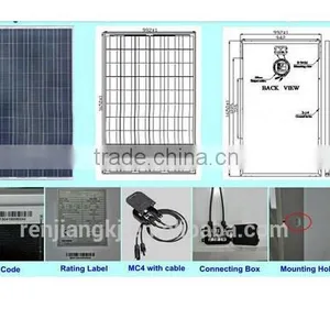 RJ Aluminium Alloy Oem 50w 75w 80w 100w 200w 300w Sunpower Solar Panel thumbnail-2