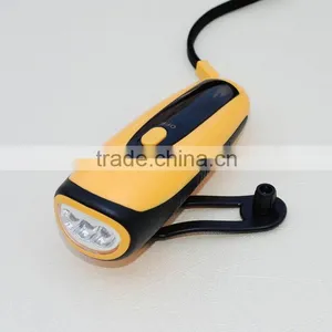 Hand Crank Dynamo Rechargeable Flashlight Torch 3 Led Dynamo Flashlights thumbnail-1