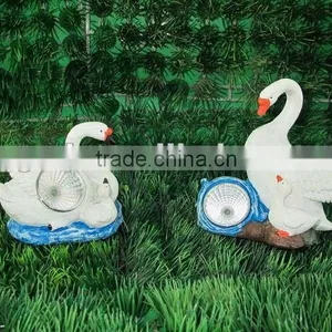 New! Polyresin Swan Garden Solar Light XW06202 thumbnail-1