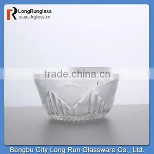 LongRun Closeout Dinnerware Whole Sale Frosted Low Glass Bowl thumbnail-1