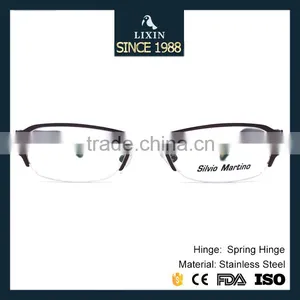 Luxury Brand New Design Metal Half-Rim Glasses Frame Rhinestone Women Black/Gray/Brown/Silver Frame Wide Temple SM4025 thumbnail-2