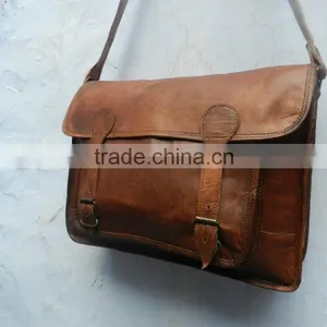 Brown Leather Sling Cross Body Messenger Bags in Genuine Leather thumbnail-1