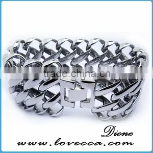 Men's Gothic Silver Skull Stainless Steel Cuff Bangle thumbnail-1