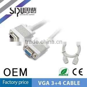 SIPU China Factory Vga 3+4 Cable Wholesale 1.5m Male to Female Vga Cable Best Cable Vga Price thumbnail-1