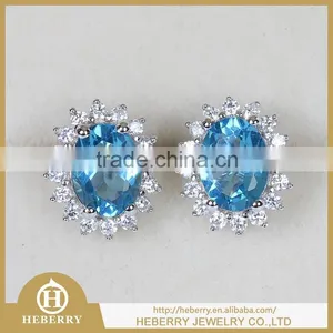 Handmade Fashion Earring in Topaze Precious Gemstone thumbnail-1