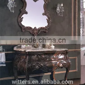 Vintage Wood Carved Bathroom Vanity With Single Sinks,Victorian Style Wooden Bathroom Furniture Set, in Antique Bronze WTS302 thumbnail-1