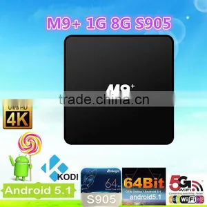 2016 Original Rooted Android 5.1 Lollipop 4k Ott tv Box M9+ Amlogic S905 tv Box M9+ S905 thumbnail-1