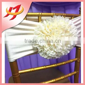 Cheap Spandex Lycra Material Pretty High Quality Flower Chair Cover Sash thumbnail-5