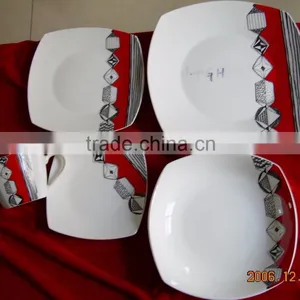 20pieces Square Dinnerware Set , Christmas Porcelain Dinnerware Set , Christmas Dinnerware Ceramic Set thumbnail-1
