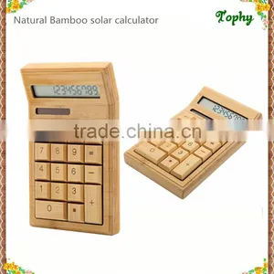 Portable Bamboo Solar Calculator & Notebook Solar Calculator Bamboo and Wooden Material thumbnail-1