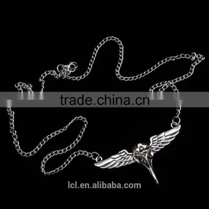 New Arrival Steampunk Statement Necklace Eagle Wings Necklace Imitation Silver Pendant 2015 Yiwu Fashion Imitation Jewelry thumbnail-5