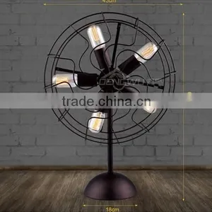 Five Lampholders Desk Lamp Fan Lamp Metal In Black Finish Living Room Bedroom Dining Room Table Lamp thumbnail-2