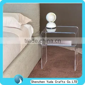 U Style Acrylic End Table Transparent Perspex Acrylic Bedside Table thumbnail-1