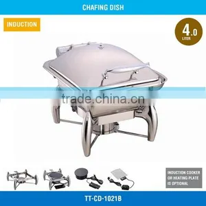 Induction Chafing Dish - 4 L, Stainless Steel Cover, Mechanical Hinge, TT-CD-1021B thumbnail-1