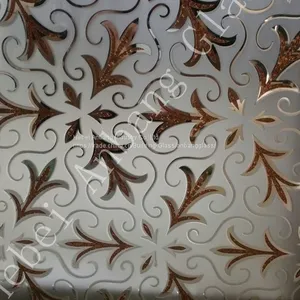 Ice Acid Etched Glass With Flower Designs, Decorative Art Glass thumbnail-4