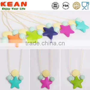 Safety Material Make Teething Necklace Silicone Baby Chewable Pendants thumbnail-5