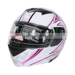 DOT Pink Butterfly Flip Up Modular Full Face Women Motorcycle Helmet Size S M L thumbnail-1