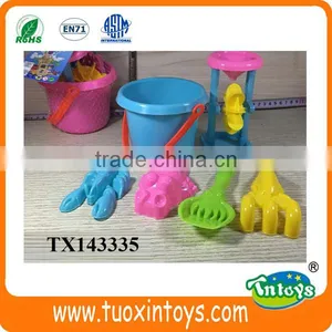 Plastic Summer Toy Sand Beach Bucket Toys Set for Sale 5pcs thumbnail-3