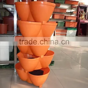 2015 Hot Sales Quincunx Plastic Flower Tower Pots thumbnail-1