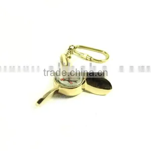 Brass Propeller Compass Keychain Key Ring thumbnail-1