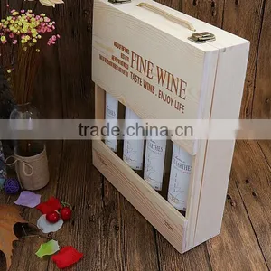3 Bottle Wooden Wine Box/Wine Package Wooden Box thumbnail-5